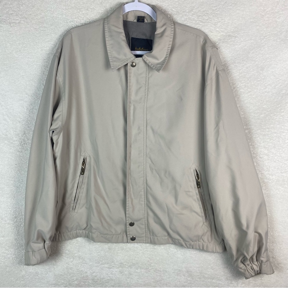 Vintage Newport Harbor Size XL‎ Tan Lightweight Bomber Style Jacket Coach Chore